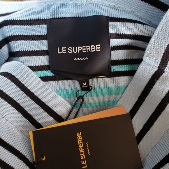 Le Superbe Oaxaca Multi Stripe Rib Knit Pencil Skirt Women's Size Medium - Picture 6 of 9